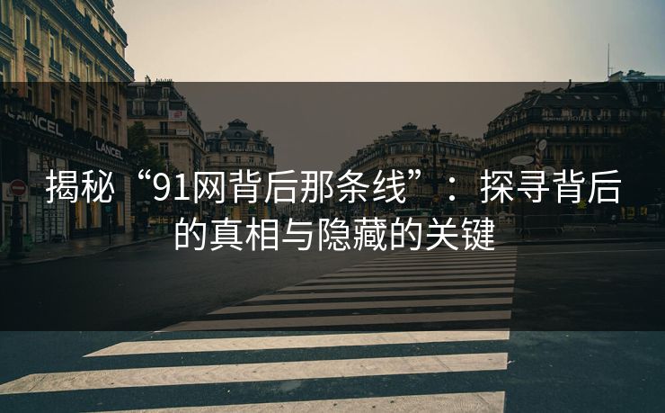 揭秘“91网背后那条线”：探寻背后的真相与隐藏的关键